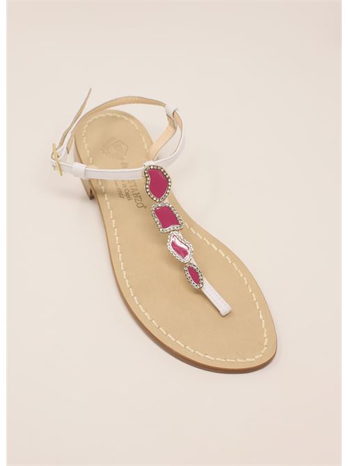 Fuchsia Capri jeweled sandals Da Costanzo | 4PIETREBIANCOFUCSIA